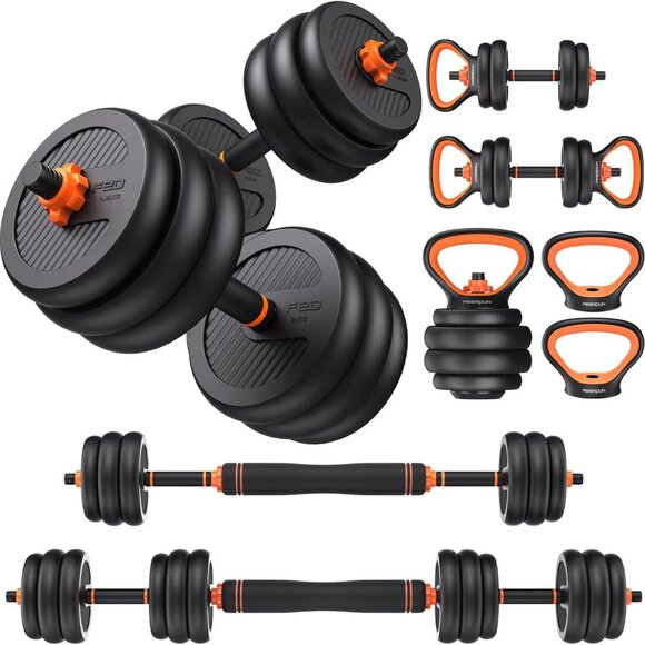 Adjustable Dumbbells, 20/30/40/45/70/90lbs Free Weight Set with Connector, 5 in1 - Picture 1 of 8